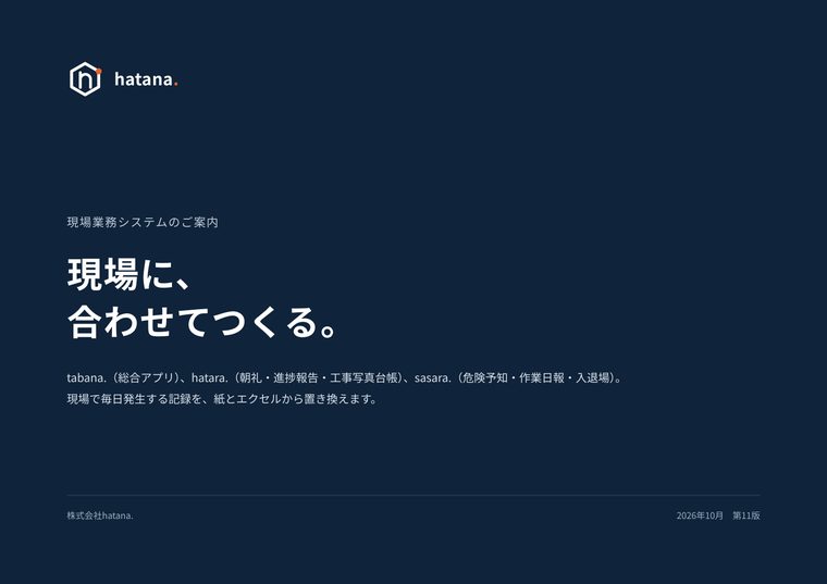資料の表紙のページ